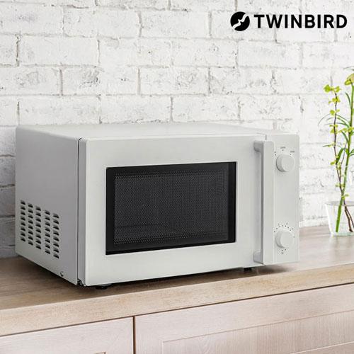 ツインバード 電子レンジ 18L ホワイト DR-E268W 単機能 レンジ