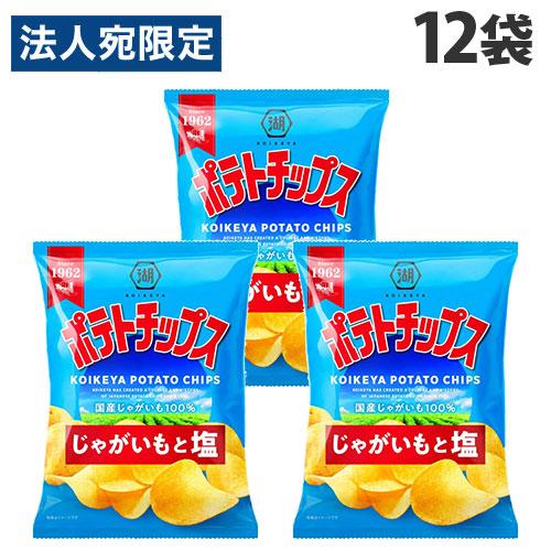 ポテトチップス 湖池屋 じゃがいもと塩 55g 12袋 : オフィストラスト