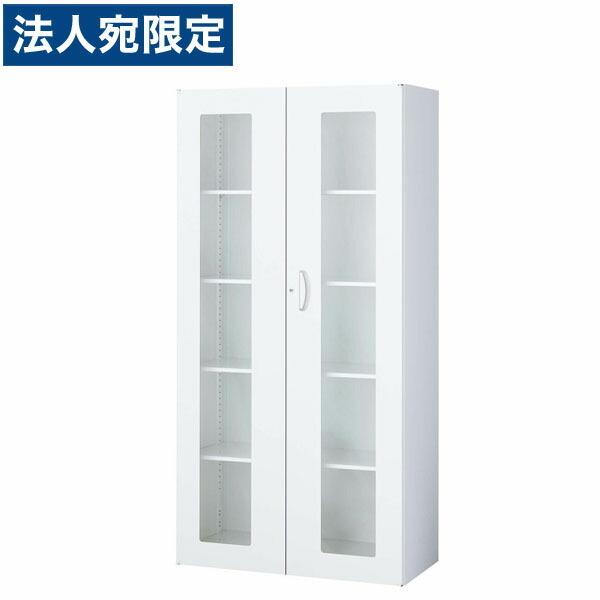 『代引不可』生興 クウォール システム収納庫 ガラス両開き書庫 W900×D450×H1800 RW45-18HG『法人宛のみ送料無料(一部地域除く)』