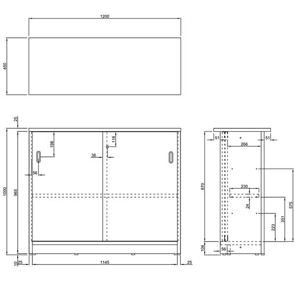 『代引不可』R・Fヤマカワ Jシリーズ 書庫型カウンターIII W1200×D450×H1000mm RFHCSH3-1200『法人宛のみ送料無料(一部地域除く)』の画像
