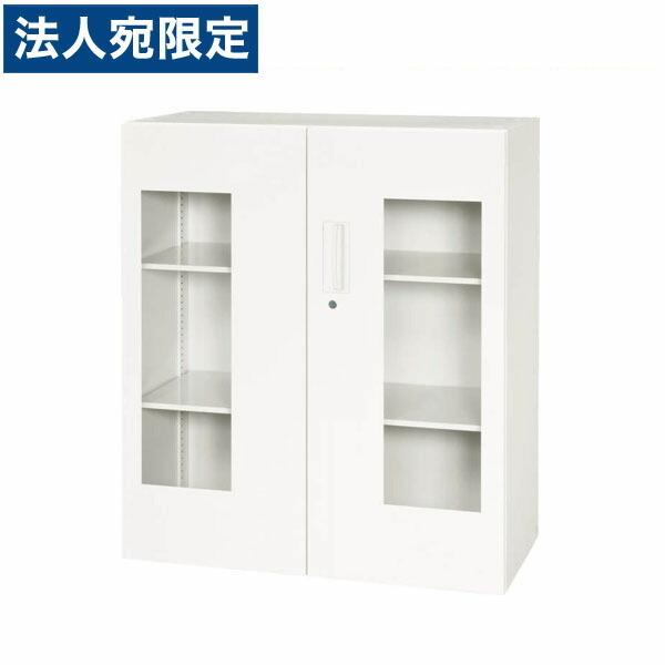 『代引不可』ライオン事務器 デリカウォール Vシリーズ 窓付両開型 下置専用 W900×D310×H1030mm ホワイト V930-11HG 305-26