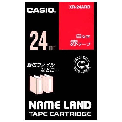 ネームランド テープカートリッジ 赤に白文字 24ミリ幅　XR-24ARD｜officeyu