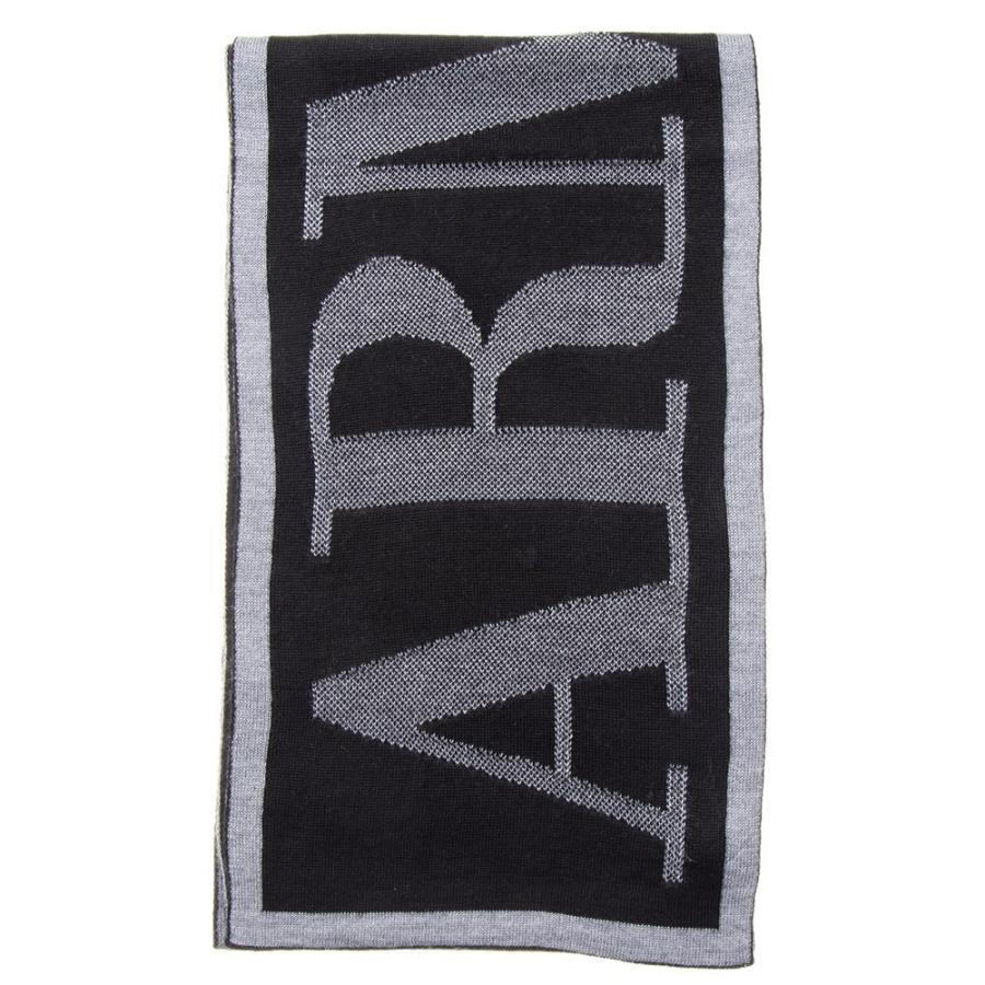 アルマーニジーンズ ブランド マフラー 934106 CD715 03320 ブラック/グレー ユニセックス ARMANI JEANS ポイント利用 爆買