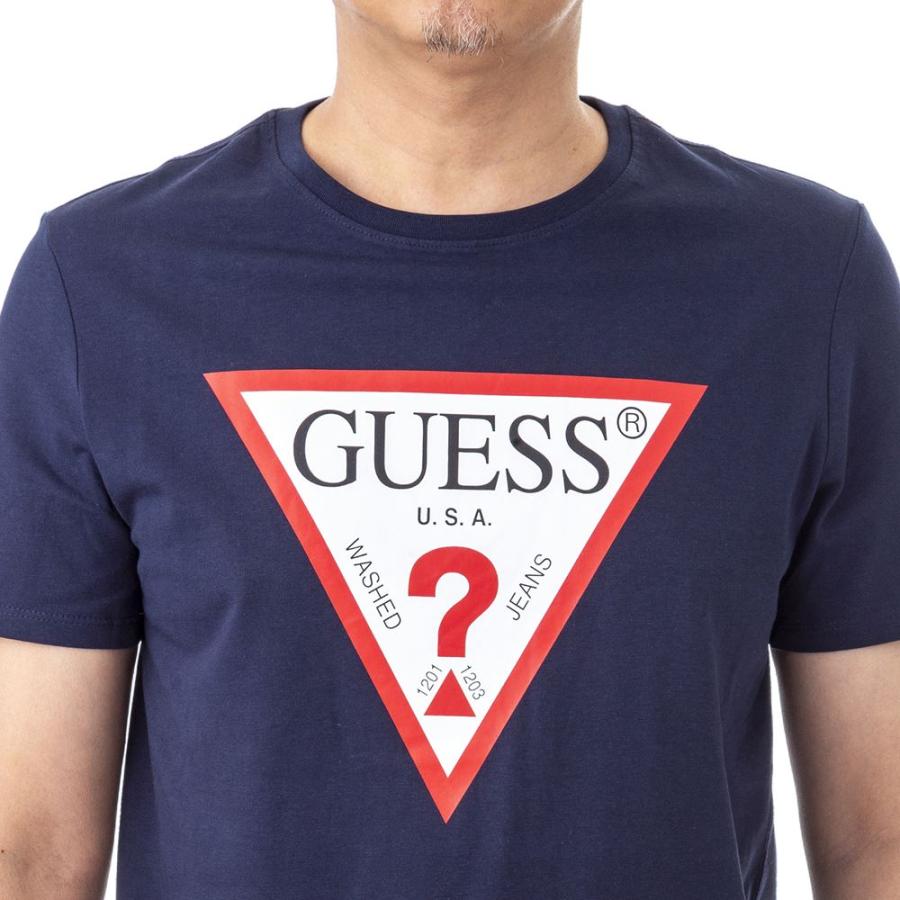 レア USA製 90s GUESS ゲス Tシャツ ビッグシルエット ネイビー