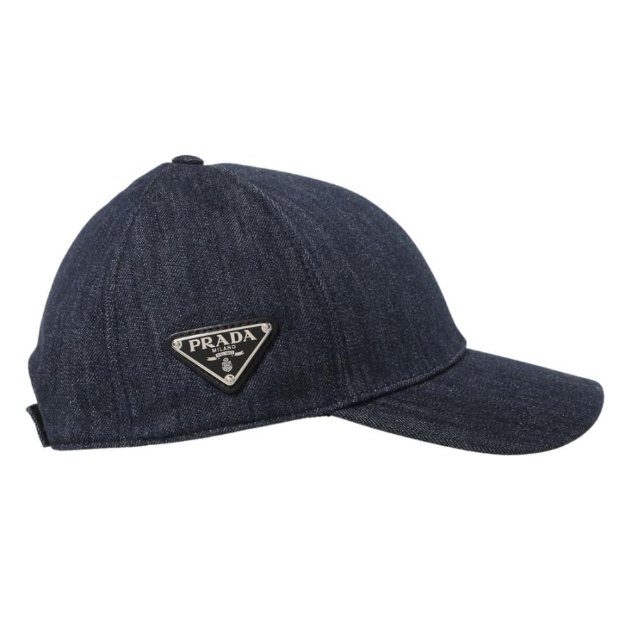 プラダ キャップ 2HC274 AJ6 F0008 Denim メンズ PRADA 帽子 ロゴ トライアングルロゴ デニム 男女兼用 ブランド 人気 プレゼント ポイント利用 爆買の画像