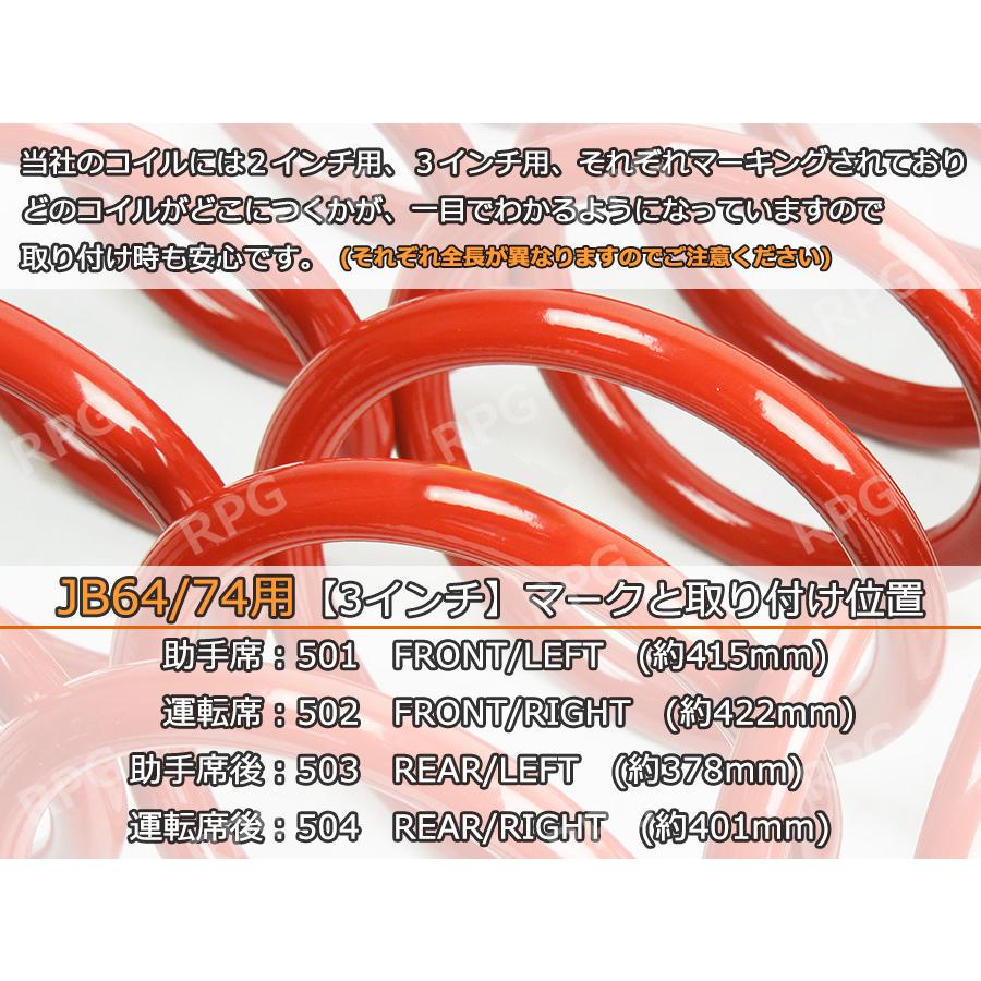 ジムニー JB64/JB74 3インチUP RPG サスペンション コイル レッド