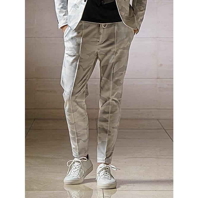 新品】wjkダブルジェイケイ/ピンタックイージースラックス/ブラックカモS