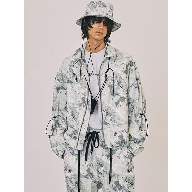 SALE50%OFF/NIL/S・ニルズ/PRINTED PL STRETCH TWILL COAT FOR MALE/OFF WHITE | NILoS | 11