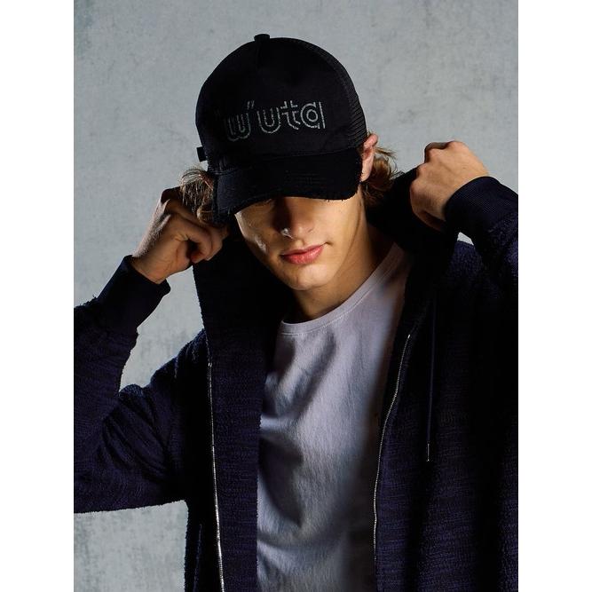 wjk・ダブルジェイケイ/muta コラボレーション "w"uta cut-off mesh cap/deep black | wjk
