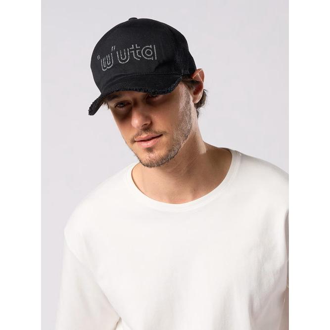 wjk・ダブルジェイケイ/muta コラボレーション "w"uta cut-off mesh cap/deep black | wjk | 01