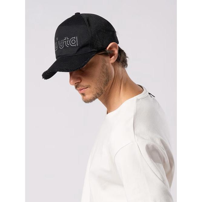 wjk・ダブルジェイケイ/muta コラボレーション "w"uta cut-off mesh cap/deep black | wjk | 02