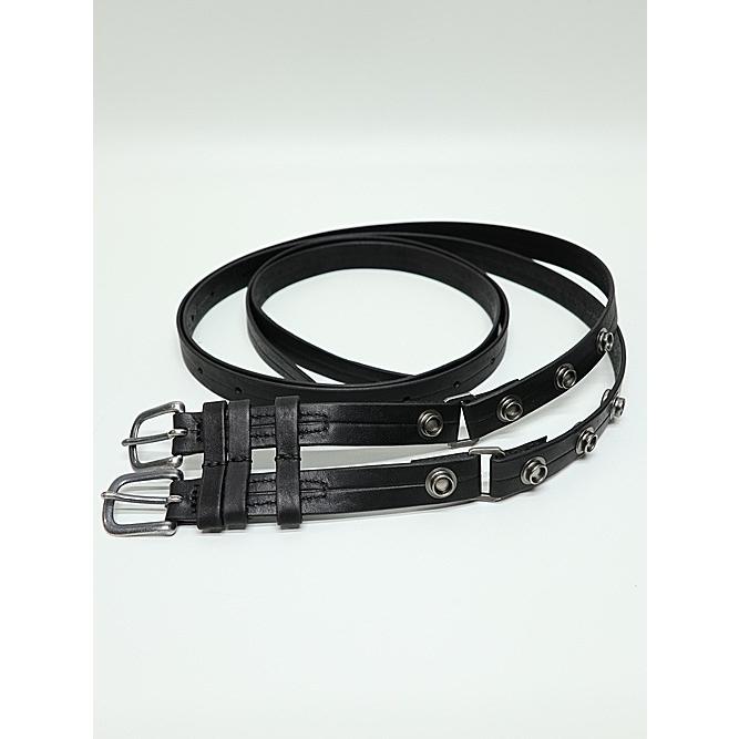 JULIUS JULIUS・ユリウス/COW SKIN BELT2/BK×SV : OFFSIDE JULIUS JULIUS・ユリウス/COW SKIN BELT2/BK×SV : OFFSIDE
