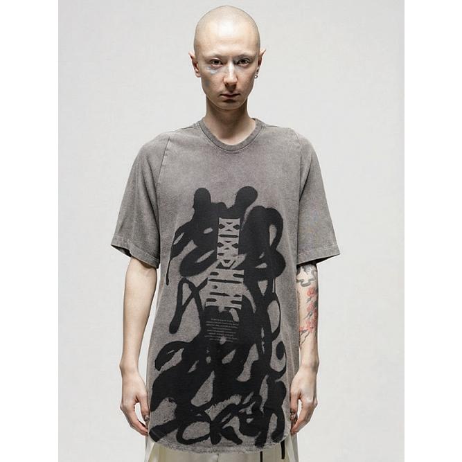 JULIUS JULIUS・ユリウス/FADED COTTON JERSEY CUT & SEWN4/DUST×BK