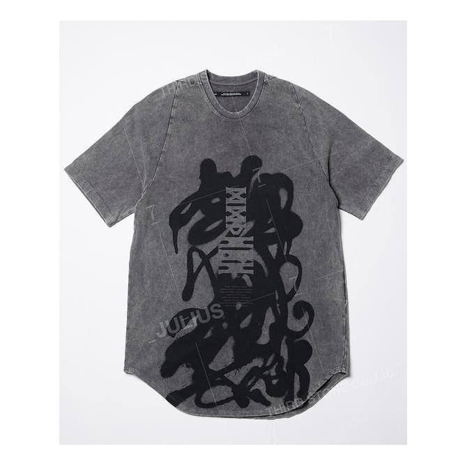 JULIUS JULIUS・ユリウス/FADED COTTON JERSEY CUT & SEWN4/DUST×BK