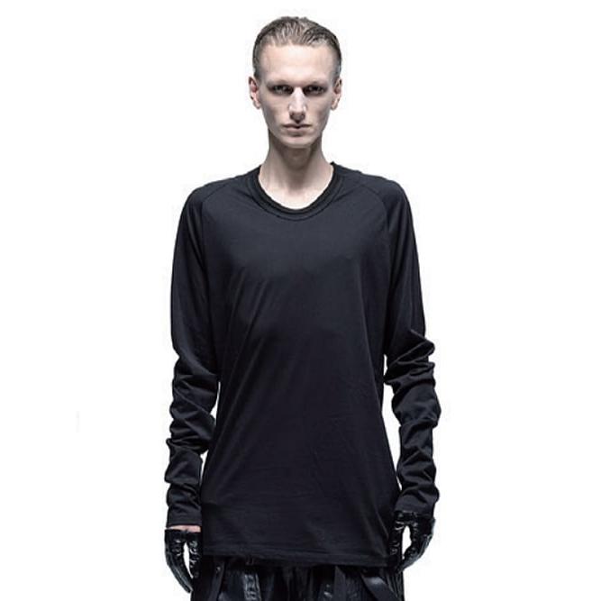 JULIUS JULIUS・ユリウス/CUPRO/COTTON JERSEY CUT & SEWN12/BLACK
