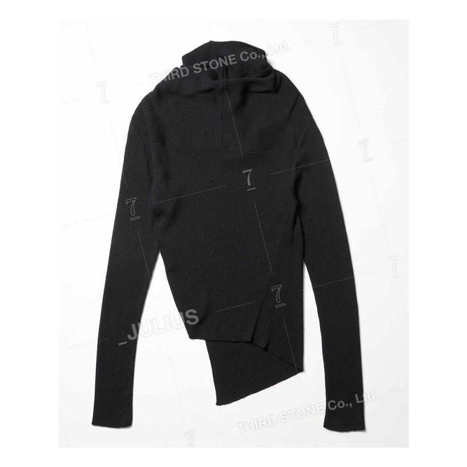 JULIUS・ユリウス/RAYON/WOOL YARN KNIT2/BLACK | JULIUS | 08