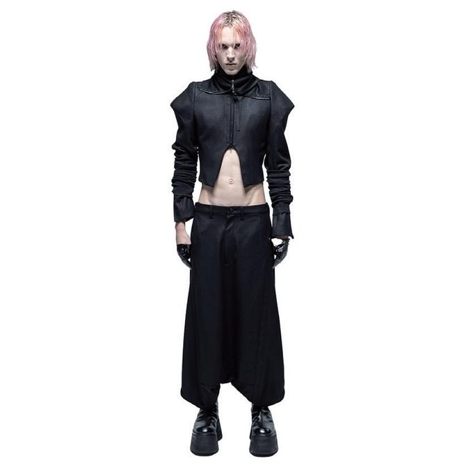 JULIUS JULIUS・ユリウス/WOOL/RAYON RING KERSEY TROUSERS10/BLACK