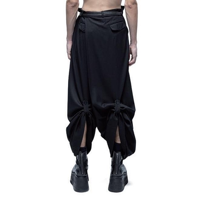 JULIUS JULIUS・ユリウス/WOOL/VISCOSE CREPE TROUSERS4/BLACK