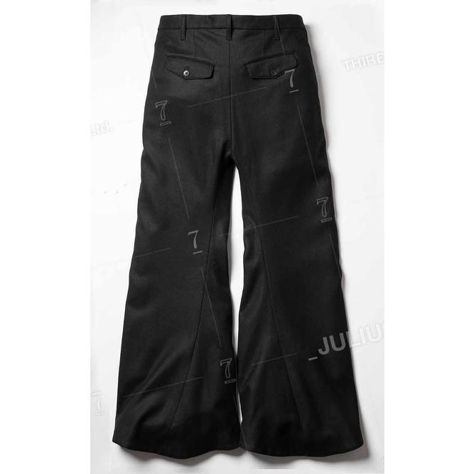 JULIUS JULIUS・ユリウス/WOOL/RAYON RING KERSEY TROUSERS9/BLACK