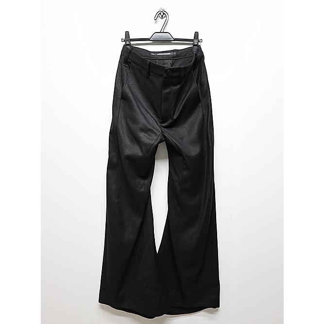 JULIUS JULIUS・ユリウス/WOOL/RAYON RING KERSEY TROUSERS9/BLACK