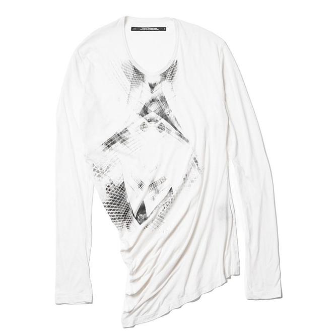 JULIUS・ユリウス/ COTTON/SILK JERSEY CUT & SEWN2/OFF WHITE | JULIUS