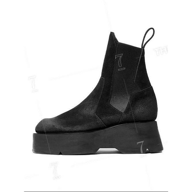 JULIUS・ユリウス/COW VELOUR FOOT WEAR1/BLACKの画像