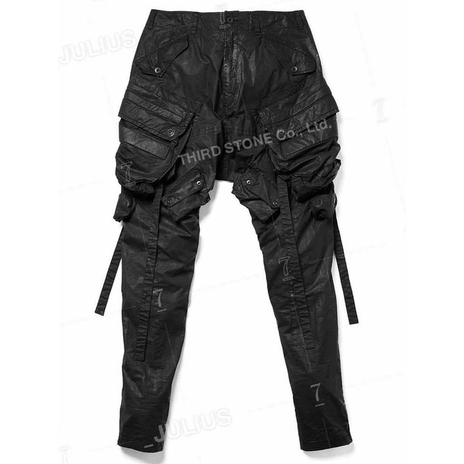 JULIUS JULIUS・ユリウス/COATED CLOTH TROUSERS17/BLACK : OFFSIDE