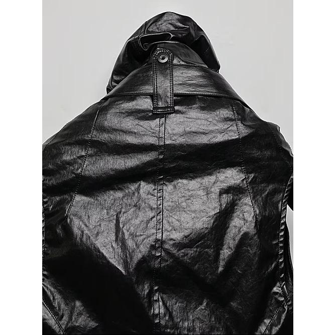 JULIUS・ユリウス/LAMINATED CLOTH VEST2/BLACKの画像