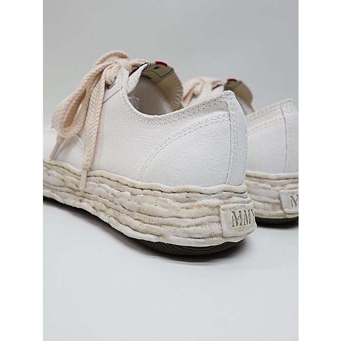 Maison MIHARA YASUHIRO/- PETERSON 23 - vintage color dyed original sole canvas low-top sneakers/WHITEの画像
