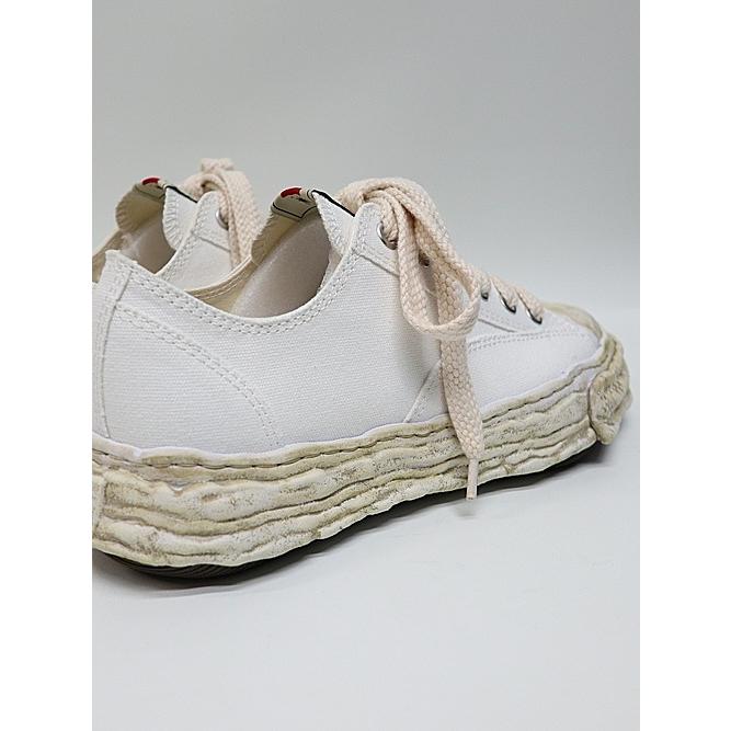 Maison MIHARA YASUHIRO/- PETERSON 23 - vintage color dyed original sole canvas low-top sneakers/WHITEの画像