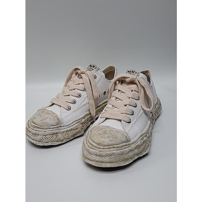 Maison MIHARA YASUHIRO/- PETERSON 23 - vintage color dyed original sole canvas low-top sneakers/WHITEの画像