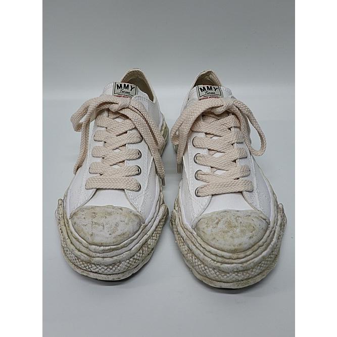 Maison MIHARA YASUHIRO/- PETERSON 23 - vintage color dyed original sole canvas low-top sneakers/WHITEの画像