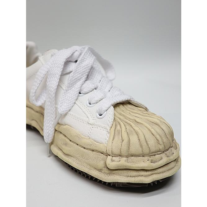 Maison MIHARA YASUHIRO/rs - BLAKEY -vintage color dyed original sole canvas Low-Top sneakers/WHITEの画像