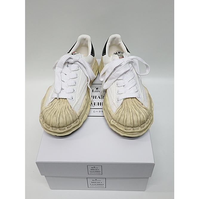 Maison MIHARA YASUHIRO/rs - BLAKEY -vintage color dyed original sole canvas Low-Top sneakers/WHITEの画像