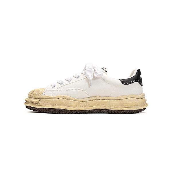 Maison MIHARA YASUHIRO/rs - BLAKEY -vintage color dyed original sole canvas Low-Top sneakers/WHITEの画像