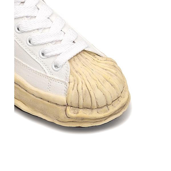 Maison MIHARA YASUHIRO/rs - BLAKEY -vintage color dyed original sole canvas Low-Top sneakers/WHITEの画像