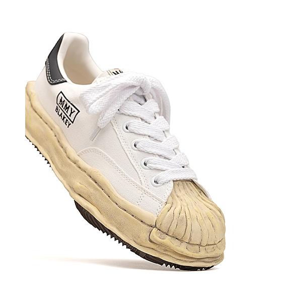 Maison MIHARA YASUHIRO/rs - BLAKEY -vintage color dyed original sole canvas Low-Top sneakers/WHITEの画像