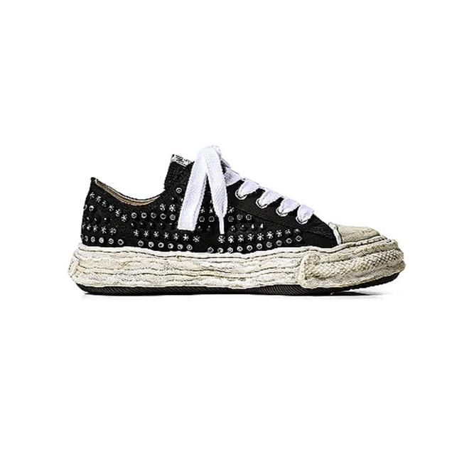 Maison MIHARA YASUHIRO・PETERSON 23 /Original Sole Studded Paint Canvas Low-Top Sneaker/BLACK | MAISON MIHARA YASUHIRO