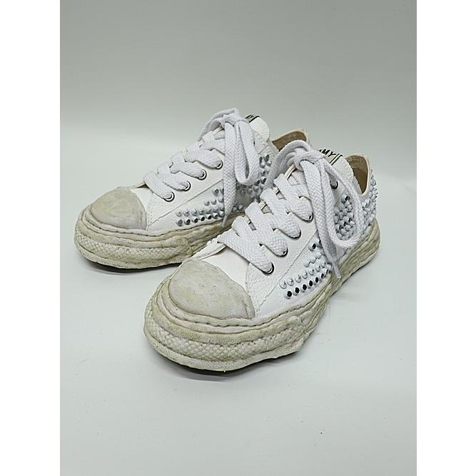Maison MIHARA YASUHIRO・PETERSON 23 /Original Sole Studded Paint Canvas Low-Top Sneaker/WHITEの画像