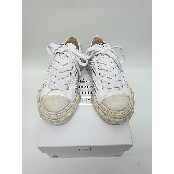 Maison MIHARA YASUHIRO・PETERSON 23 /Original Sole Studded Paint Canvas Low-Top Sneaker/WHITEの画像