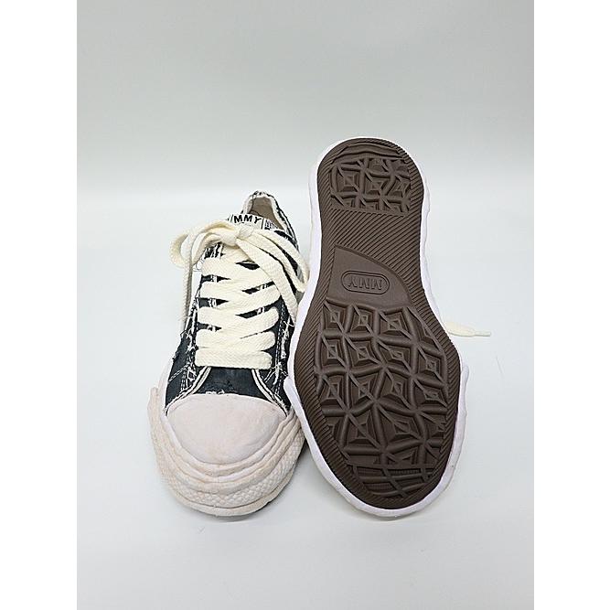 Maison MIHARA YASUHIRO・PETERSON23/original sole ripping and overdyeing canvas Low-Top sneaker/BLACKの画像