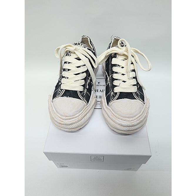 Maison MIHARA YASUHIRO・PETERSON23/original sole ripping and overdyeing canvas Low-Top sneaker/BLACKの画像