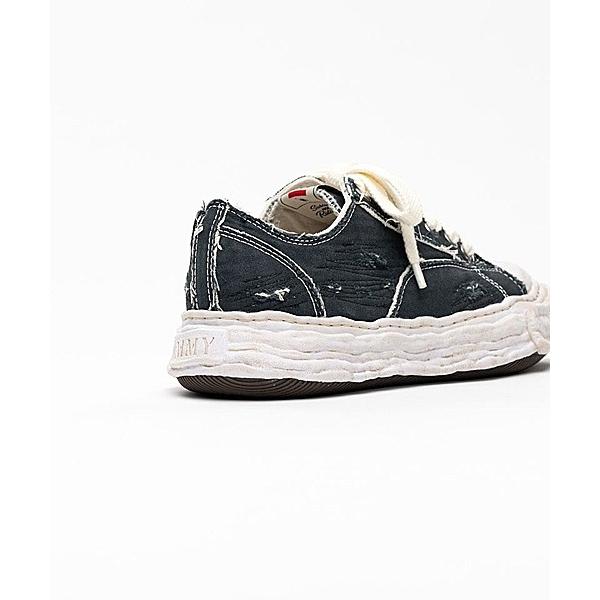 Maison MIHARA YASUHIRO・PETERSON23/original sole ripping and overdyeing canvas Low-Top sneaker/BLACKの画像