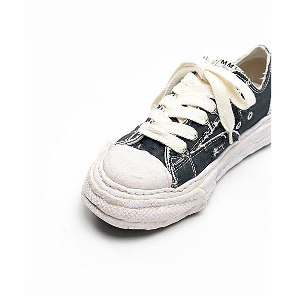 Maison MIHARA YASUHIRO・PETERSON23/original sole ripping and overdyeing canvas Low-Top sneaker/BLACKの画像