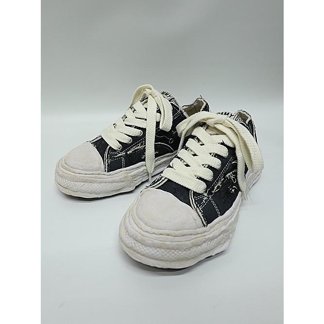 Maison MIHARA YASUHIRO・PETERSON23/original sole ripping and overdyeing canvas Low-Top sneaker/BLACKの画像