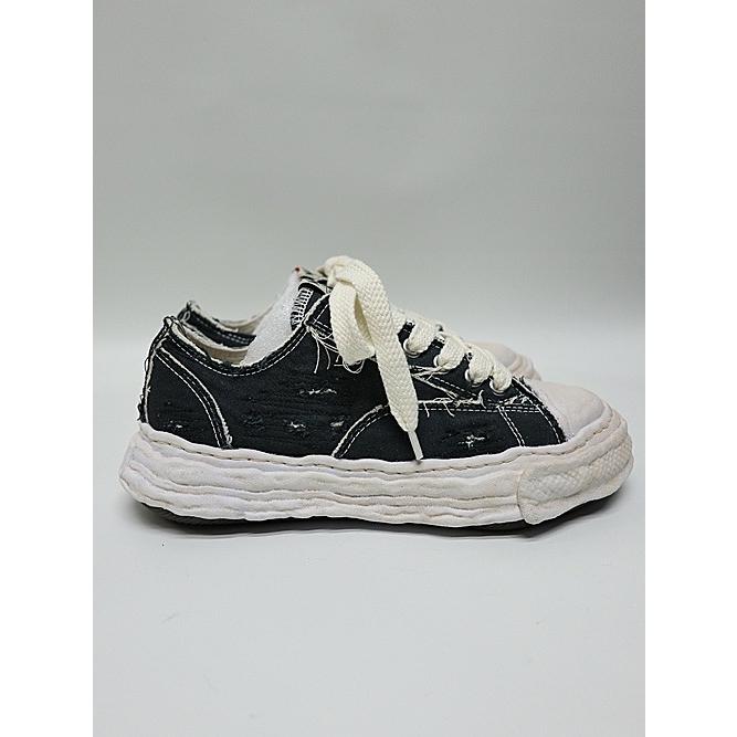 Maison MIHARA YASUHIRO・PETERSON23/original sole ripping and overdyeing canvas Low-Top sneaker/BLACKの画像