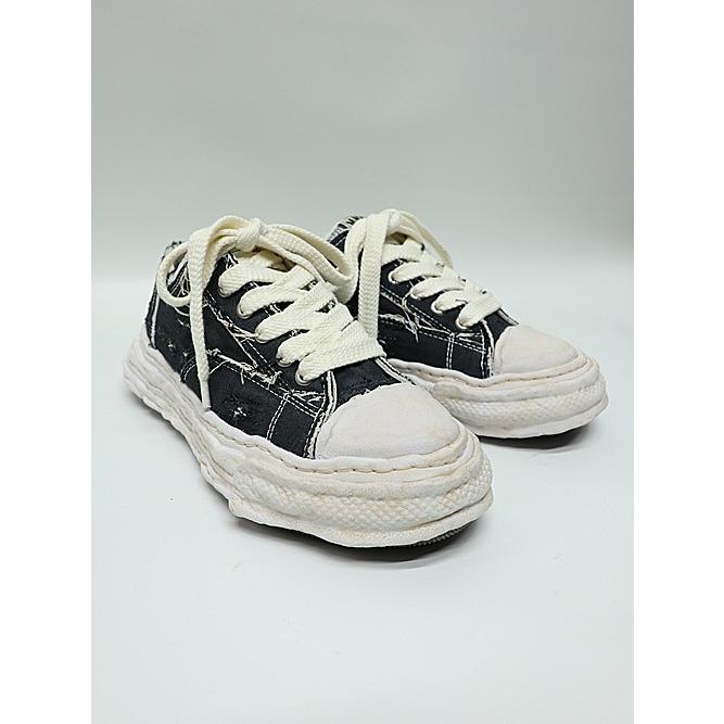 Maison MIHARA YASUHIRO・PETERSON23/original sole ripping and overdyeing canvas Low-Top sneaker/BLACKの画像