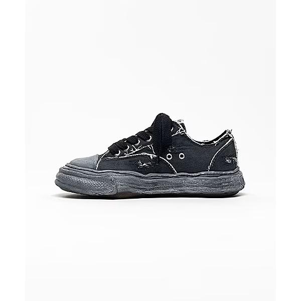 Maison MIHARA YASUHIRO・PETERSON23/original sole ripping and overdyeing canvas Low-Top sneaker/BLK/BLKの画像