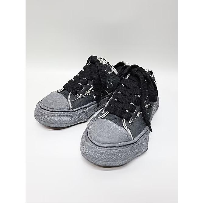 Maison MIHARA YASUHIRO・PETERSON23/original sole ripping and overdyeing canvas Low-Top sneaker/BLK/BLKの画像