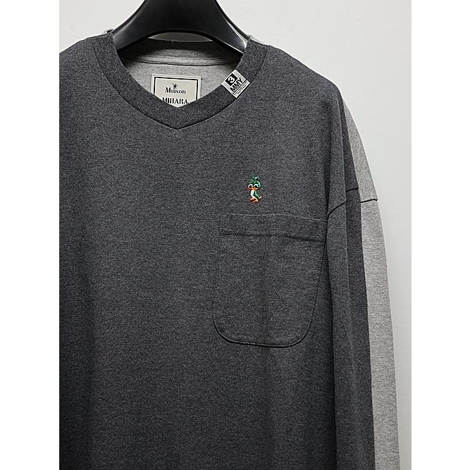 Maison MIHARA YASUHIRO・COMBINED LONG SLEEVES TEE/CHARCOAL | MAISON MIHARA YASUHIRO | 01